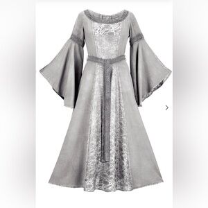 Chic Silver Long Sleeve Women's Dress